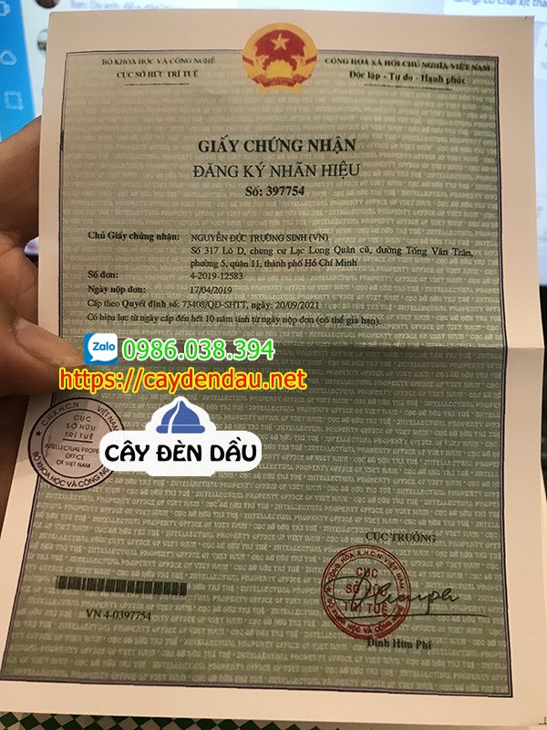 Chung Nhan Dang Ky Nhan Hieu Chai Xit Longtime Ngua Keo Xe